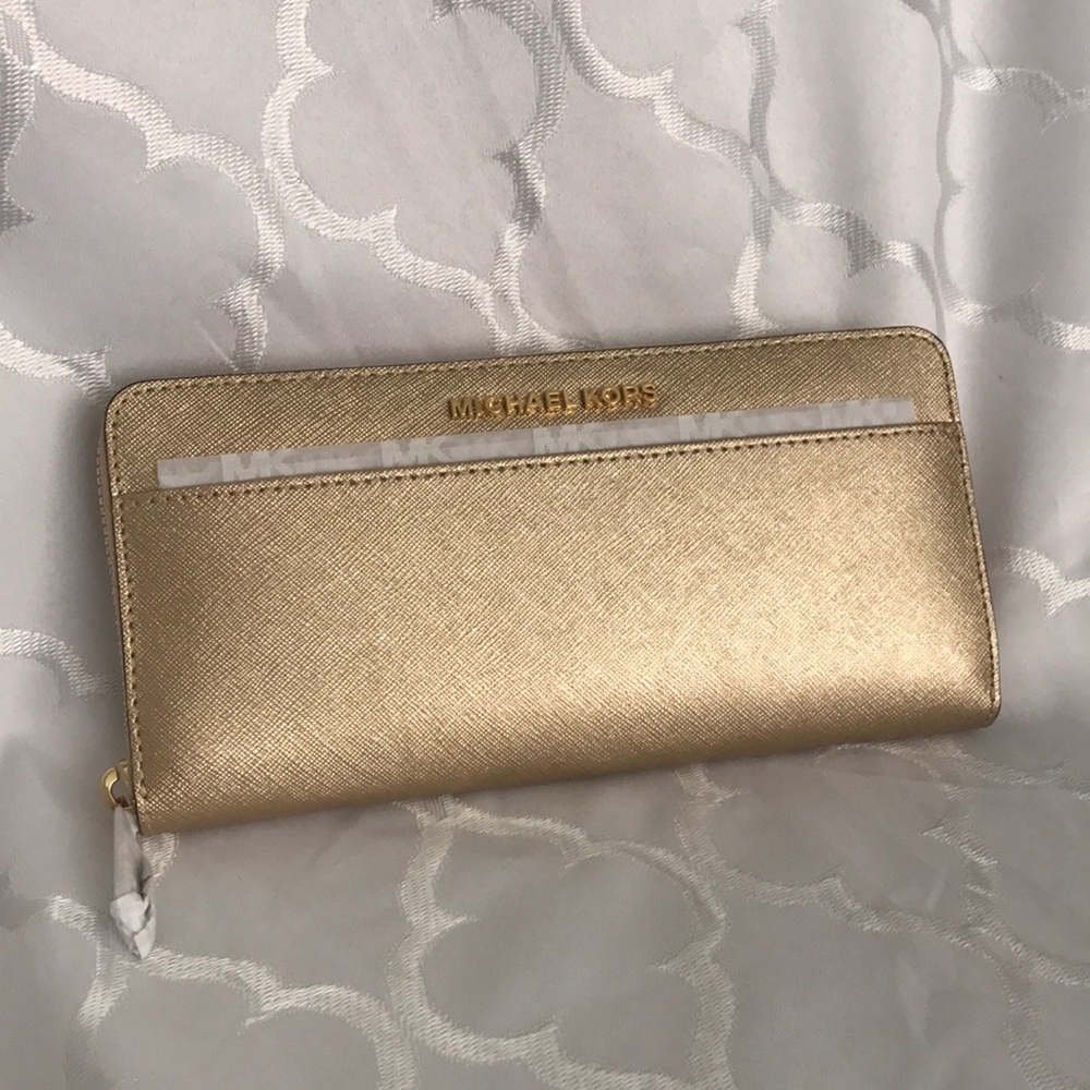 Michael Kors Gold Leather Wallet